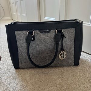 Henri Bendel Black and Gray Satchel